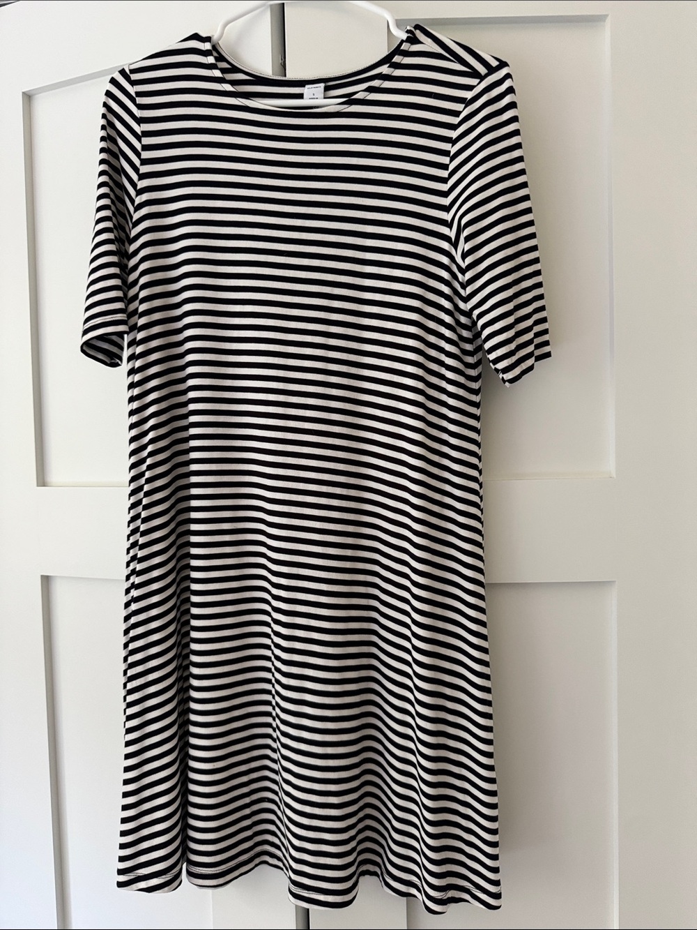 Old Navy Black and White Striped Midi Dress